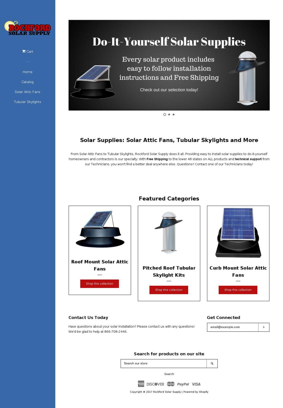 rockfordsolarsupply.com shopify website screenshot