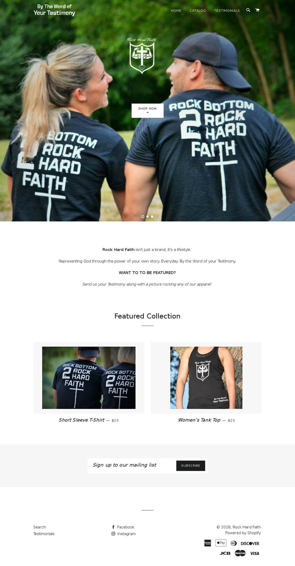 rockhardfaith.com — Shopify storefront screenshot