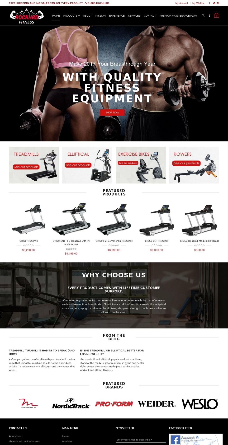 rockhrdfitness.com shopify website screenshot