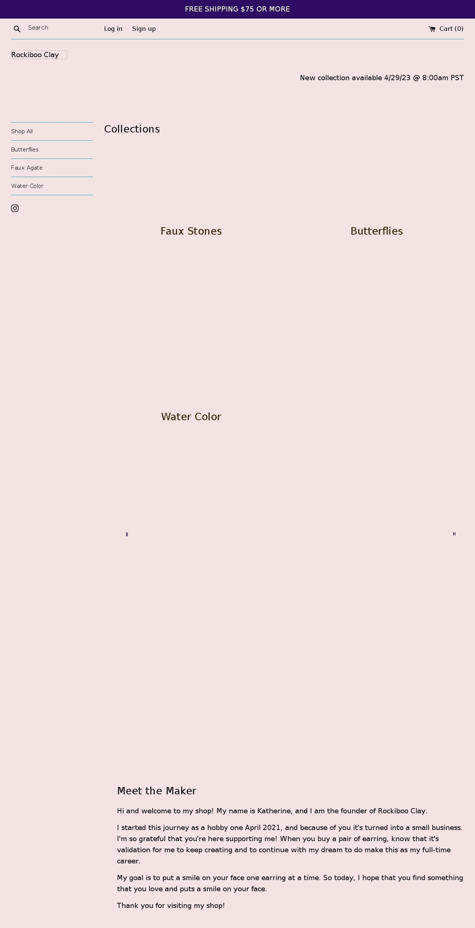 rockibooclay.com shopify website screenshot