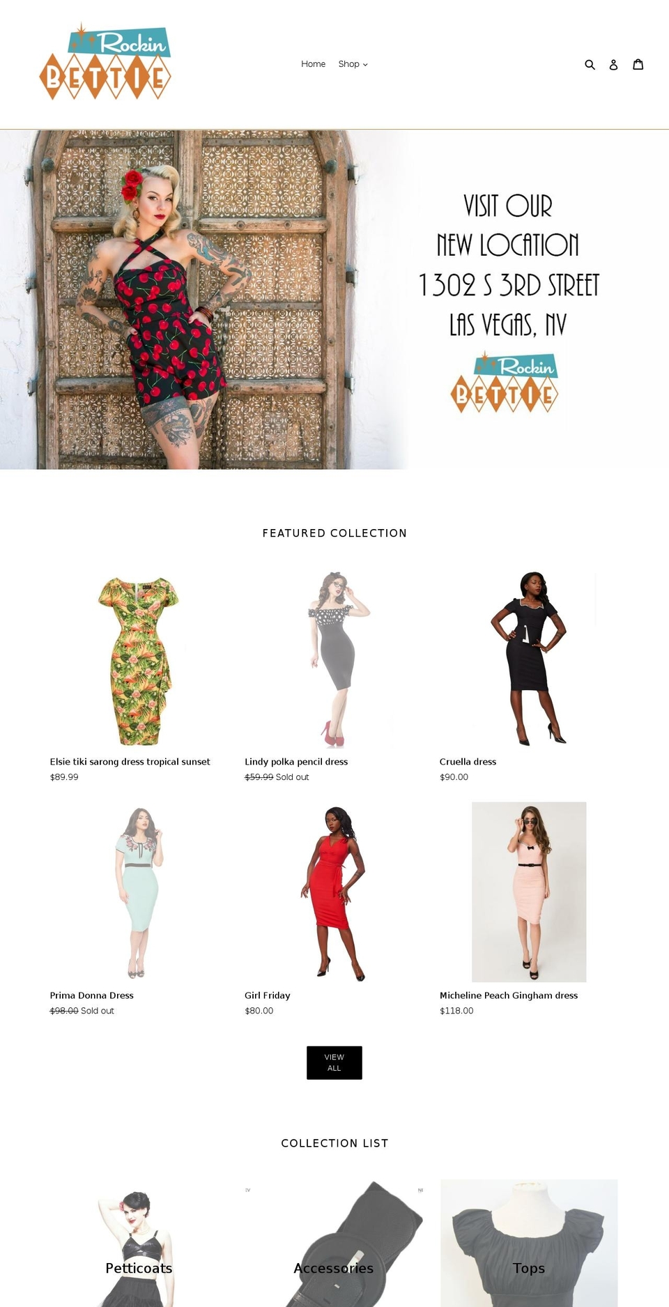 rockinbettie.com shopify website screenshot