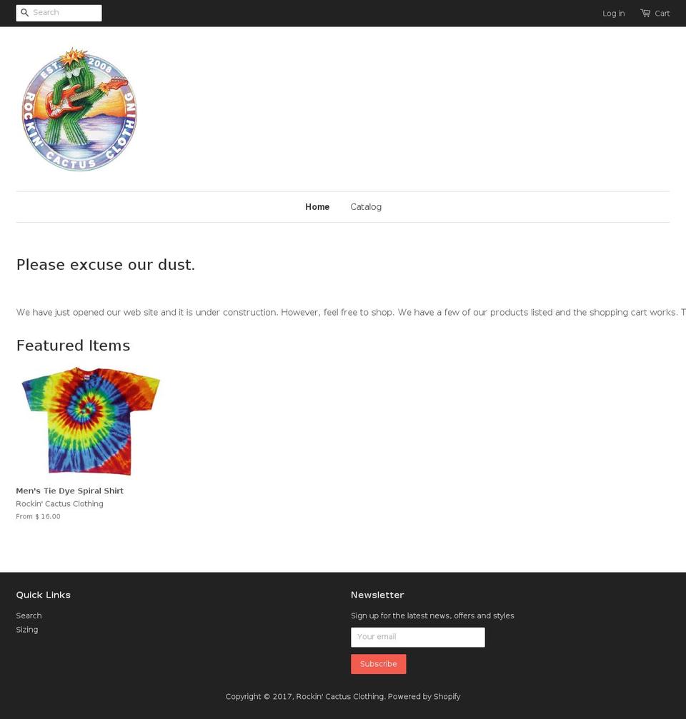 rockincactusclothing.com shopify website screenshot