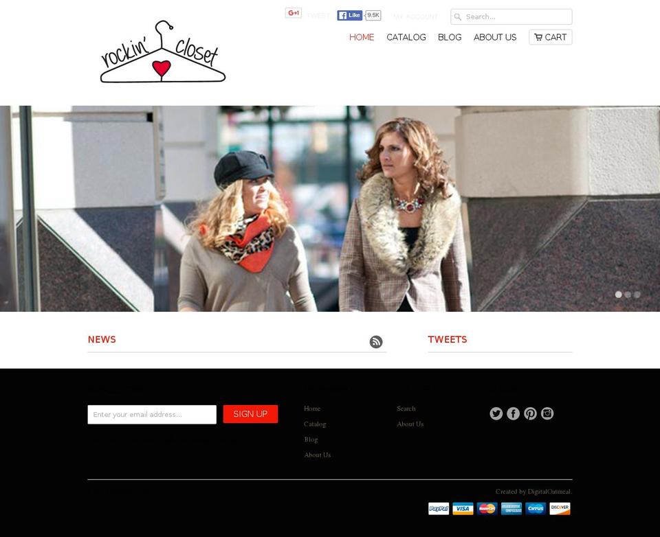 rockincloset.com shopify website screenshot