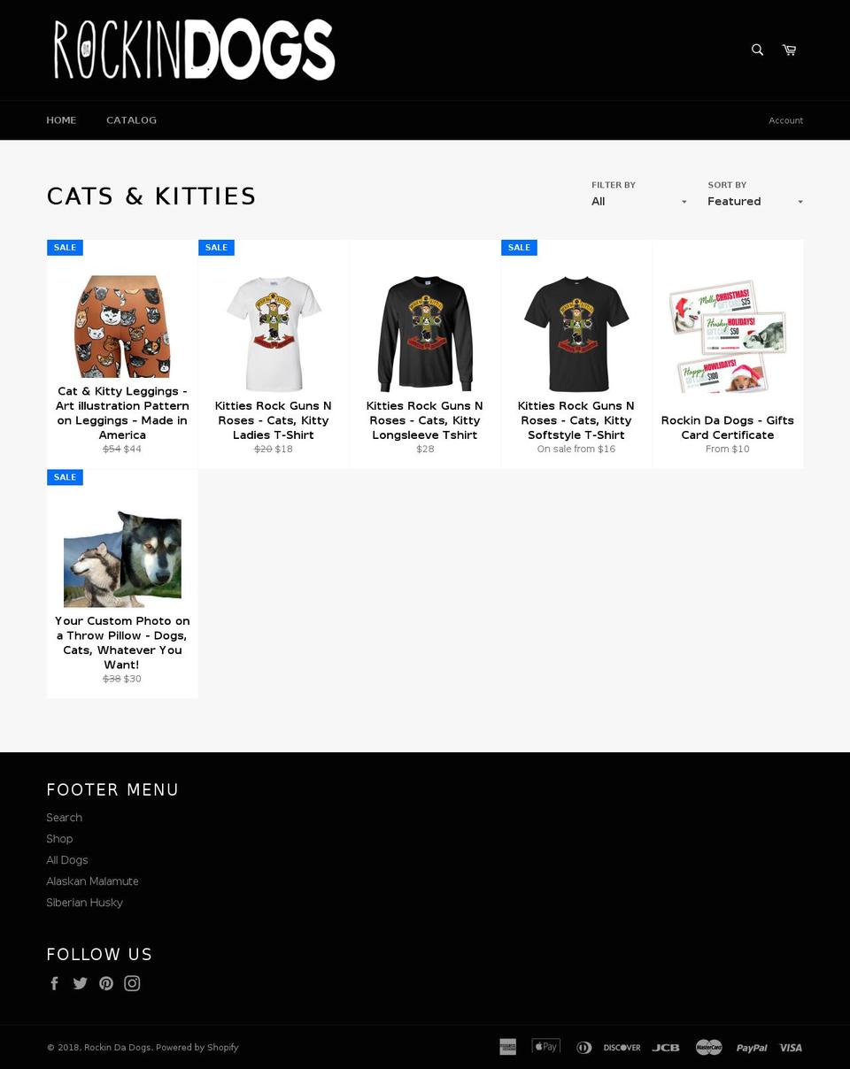 rockindacats.com — Shopify storefront screenshot