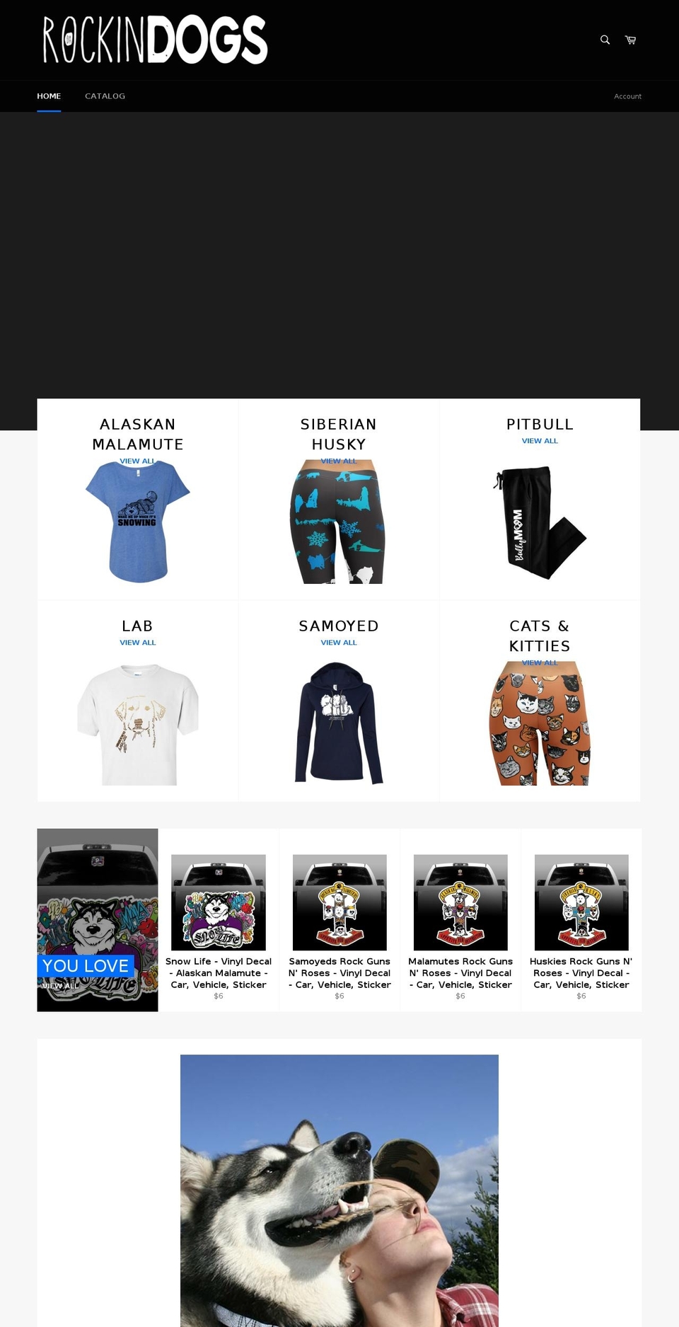 rockindadogs.com shopify website screenshot