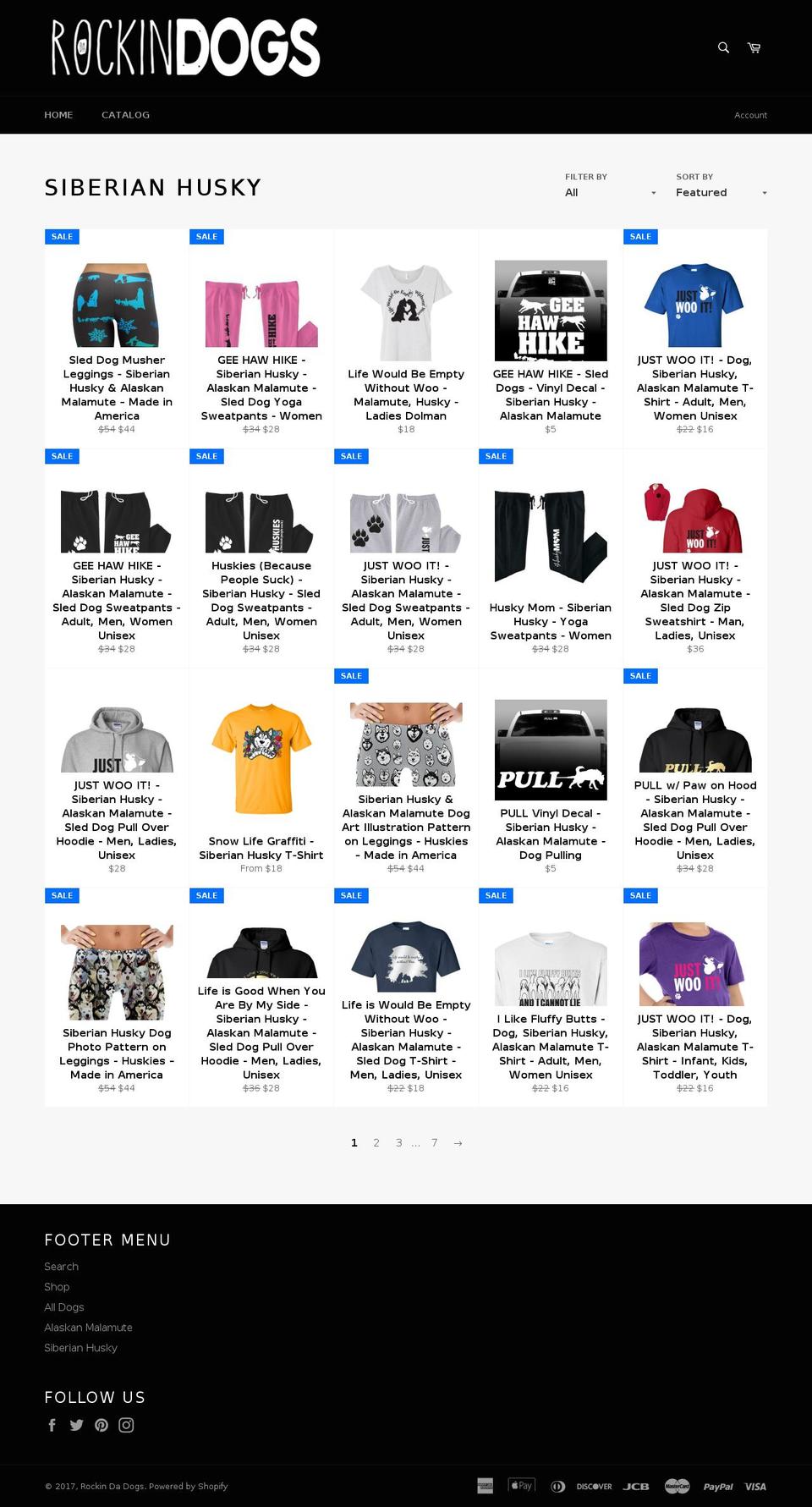 rockindahuskies.com shopify website screenshot