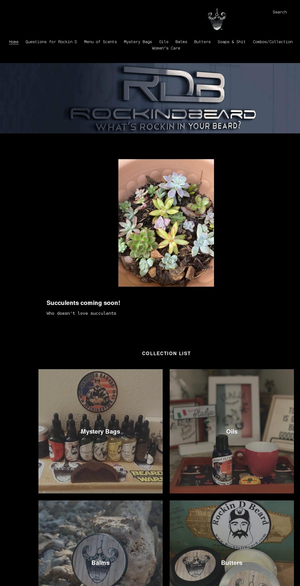 rockindbeard.com shopify website screenshot