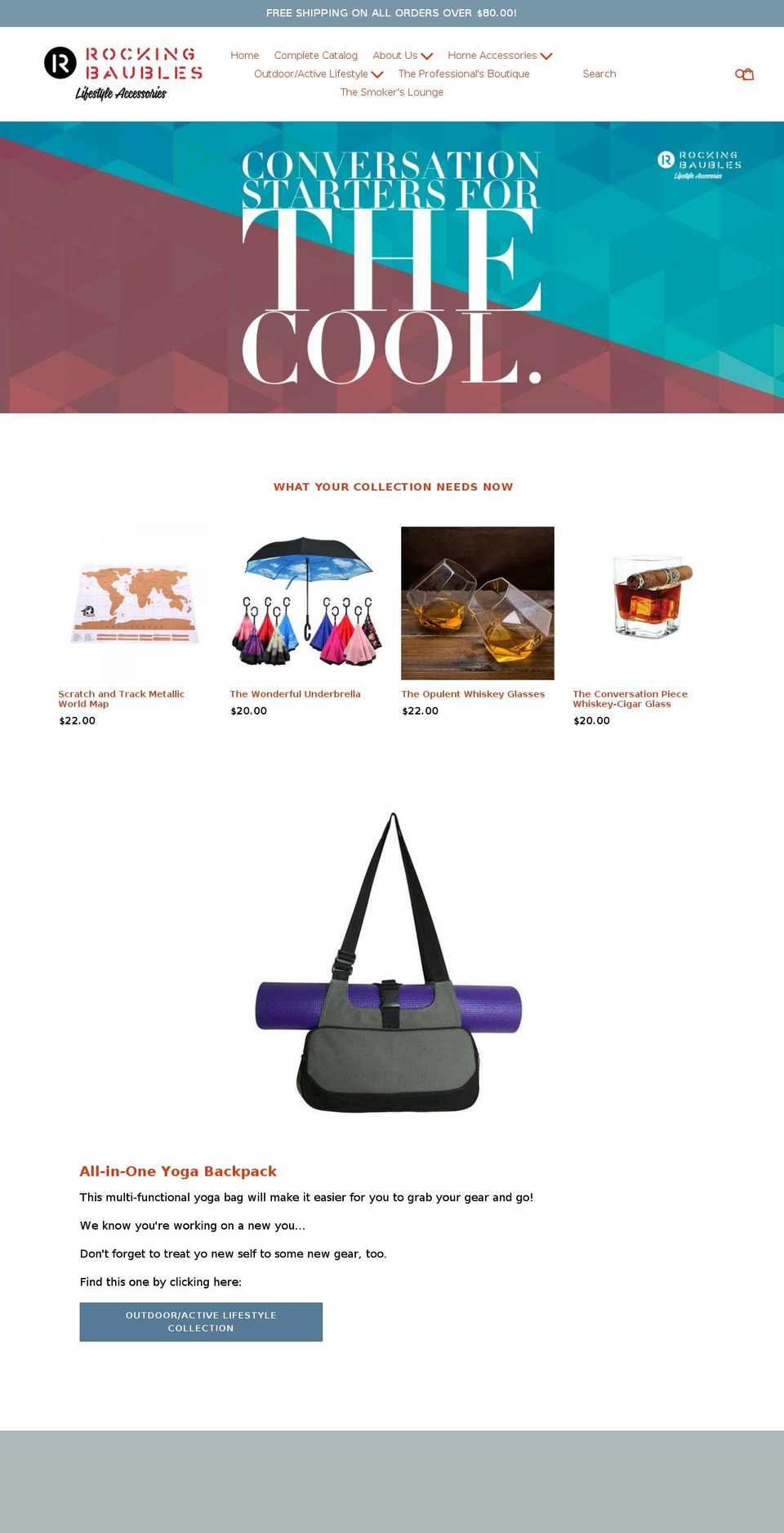rockingbaubles.com — Shopify storefront screenshot