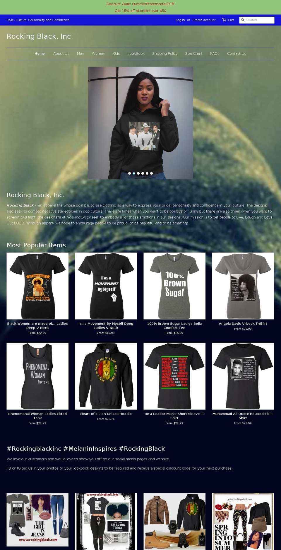 rockingblack.com shopify website screenshot