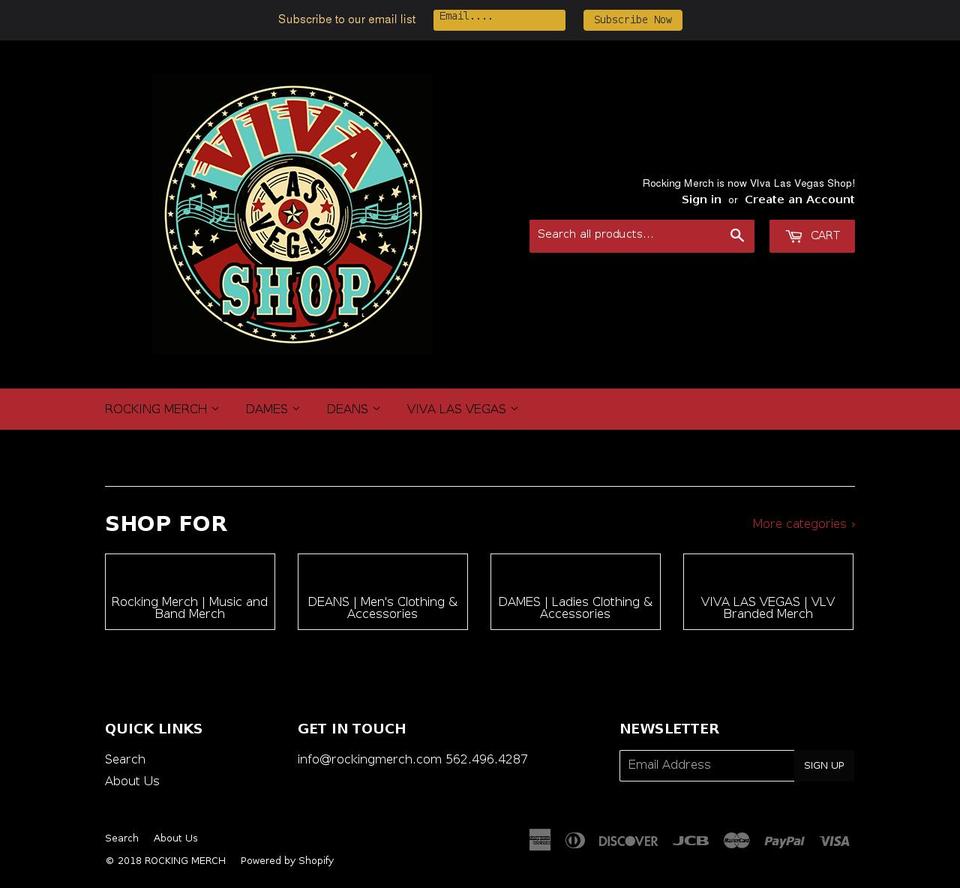rockingmerch.com — Shopify storefront screenshot