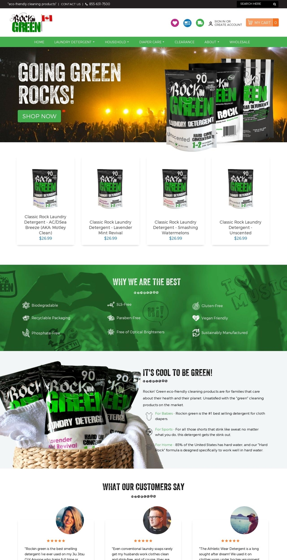 rockingreencanada.com shopify website screenshot