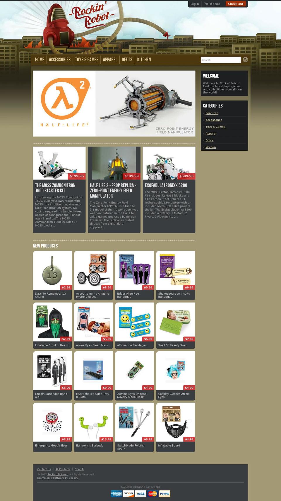 rockingrobot.com shopify website screenshot