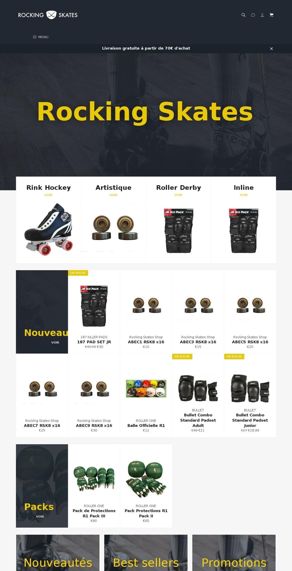 rockingskates.com shopify website screenshot