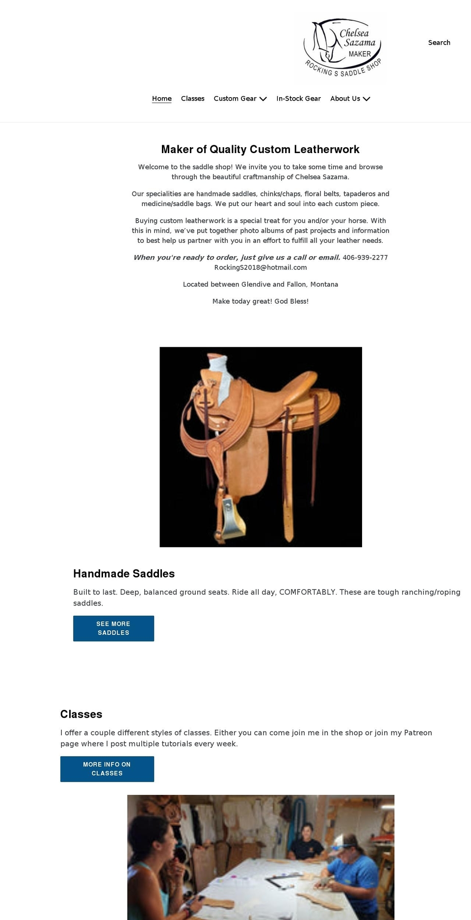 rockingssaddleshop.com shopify website screenshot
