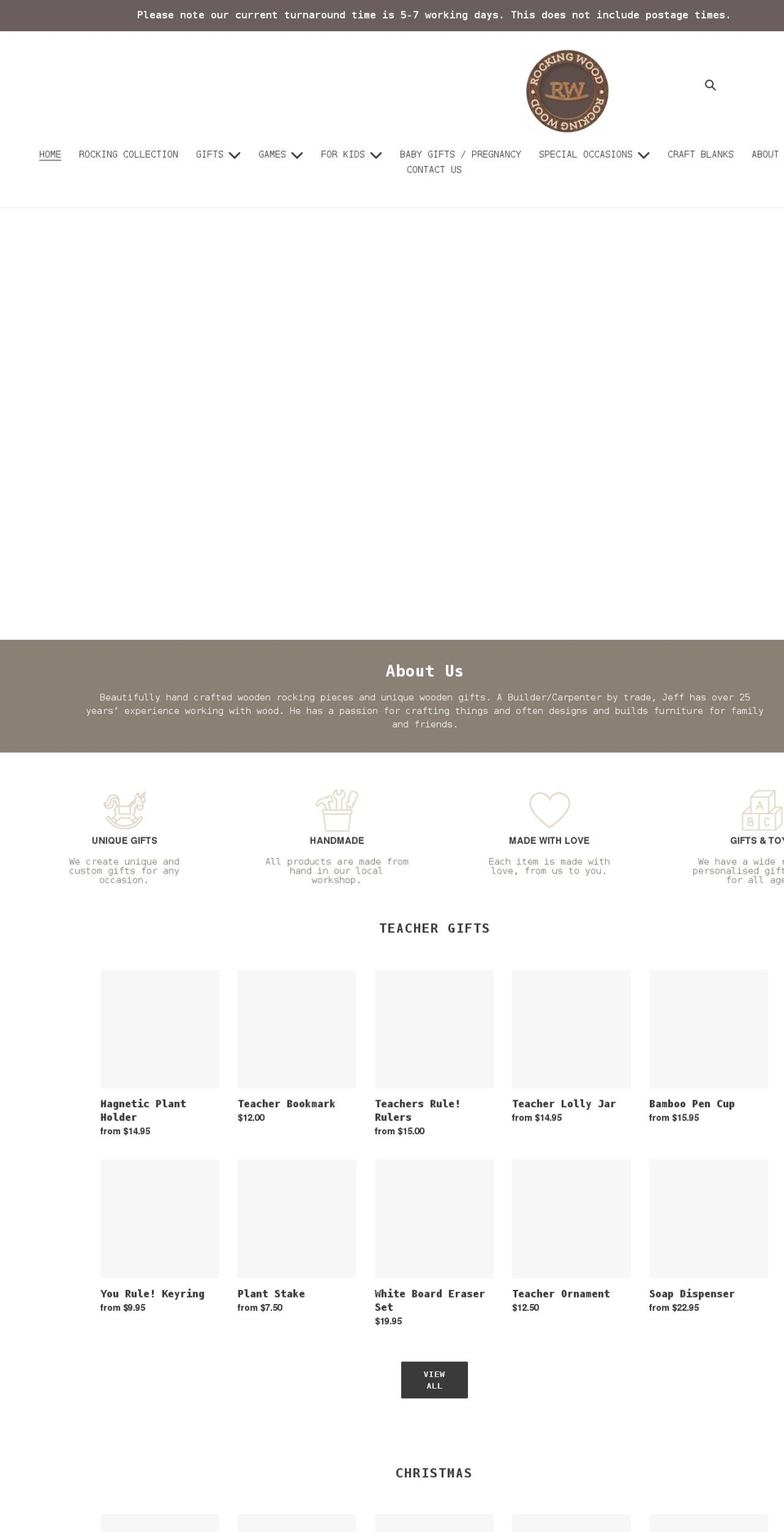 rockingwood.com.au shopify website screenshot