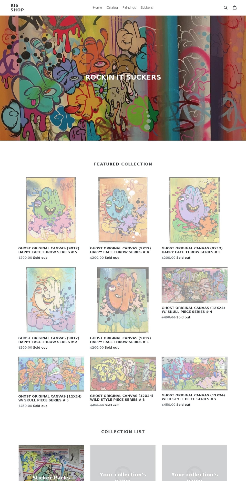 rockinitsuckers.com — Shopify storefront screenshot
