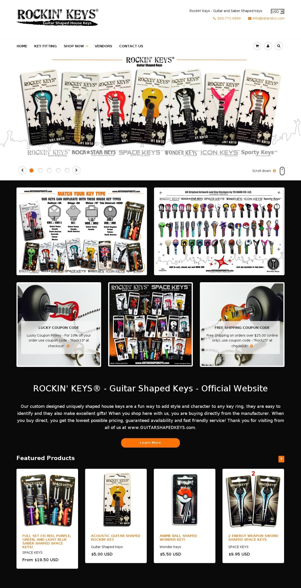rockinkeys.com shopify website screenshot