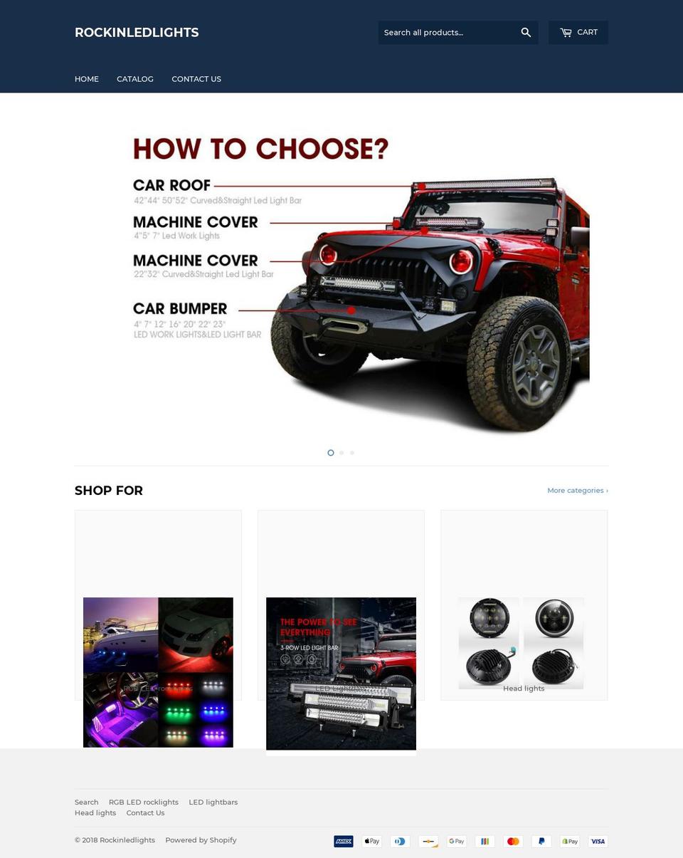rockinledlights.com — Shopify storefront screenshot