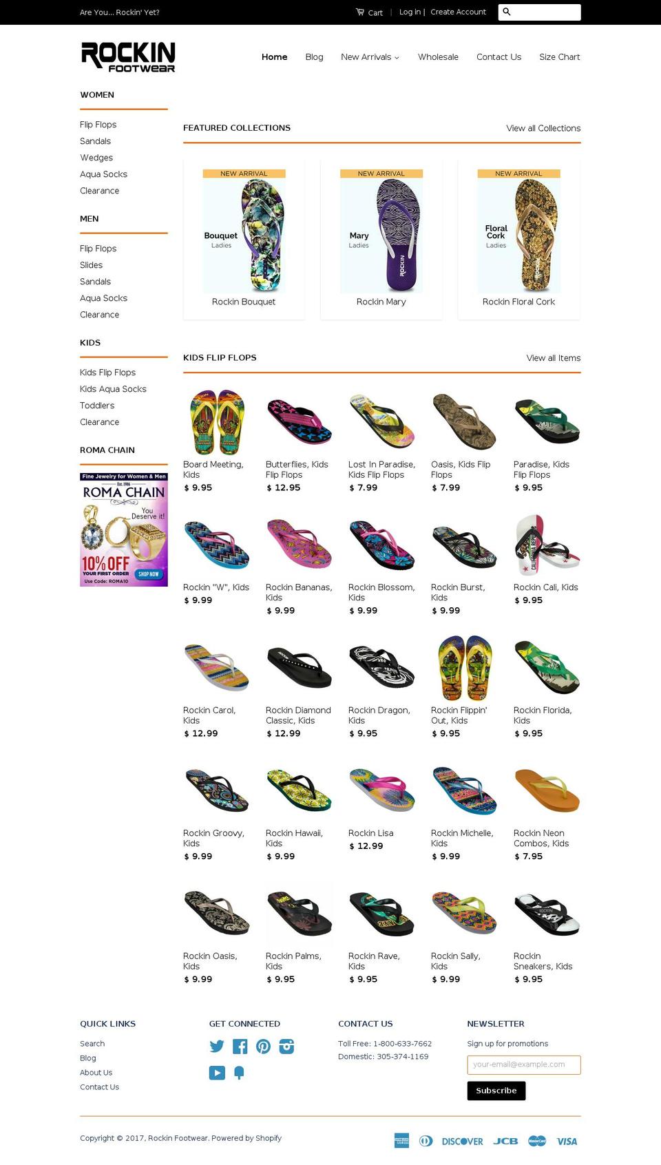 rockinresortwear.com shopify website screenshot