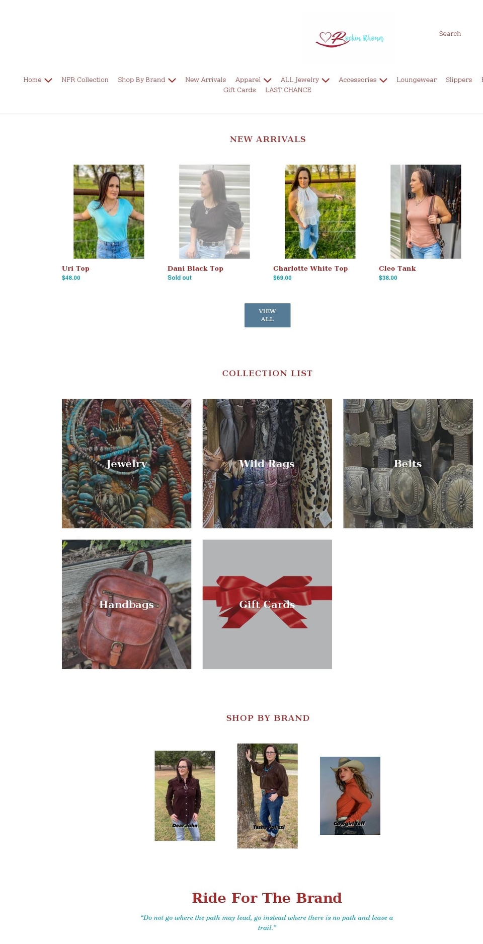 rockinrhona.com shopify website screenshot