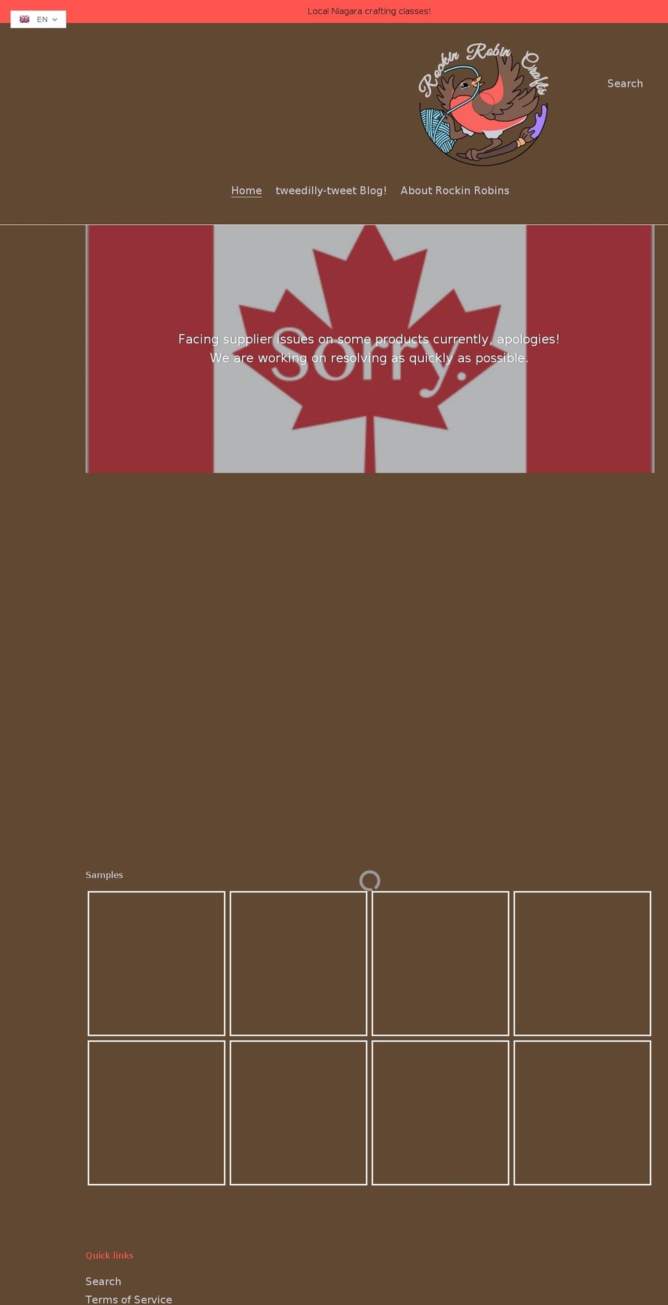 rockinrobincrafts.com shopify website screenshot