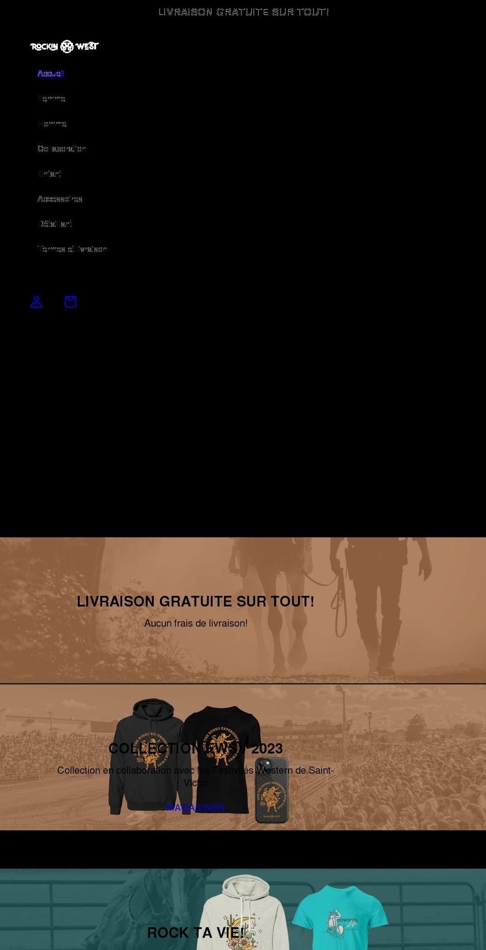 rockinwest.com shopify website screenshot