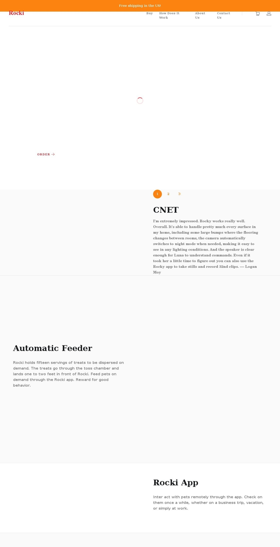 rockirobot.com shopify website screenshot