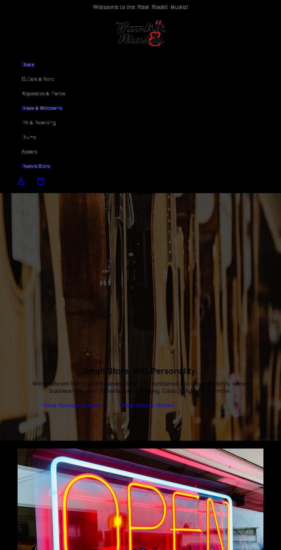 rockitmusic.ca shopify website screenshot