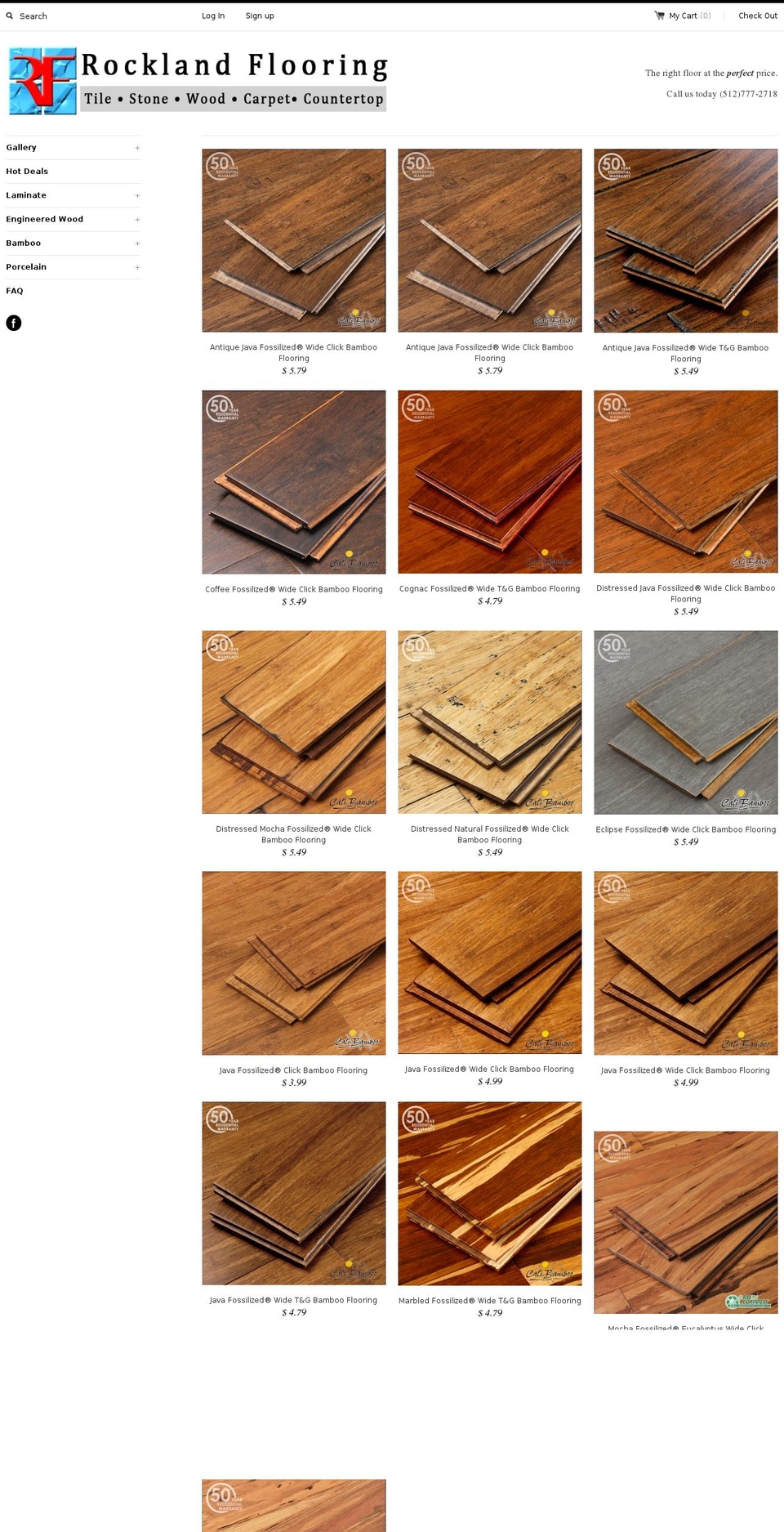 rocklandflooringtexas.com shopify website screenshot