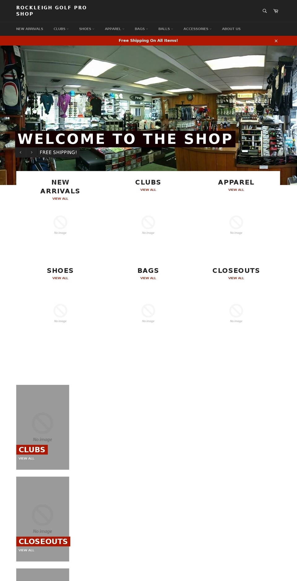rockleighgolfshop.com — Shopify storefront screenshot