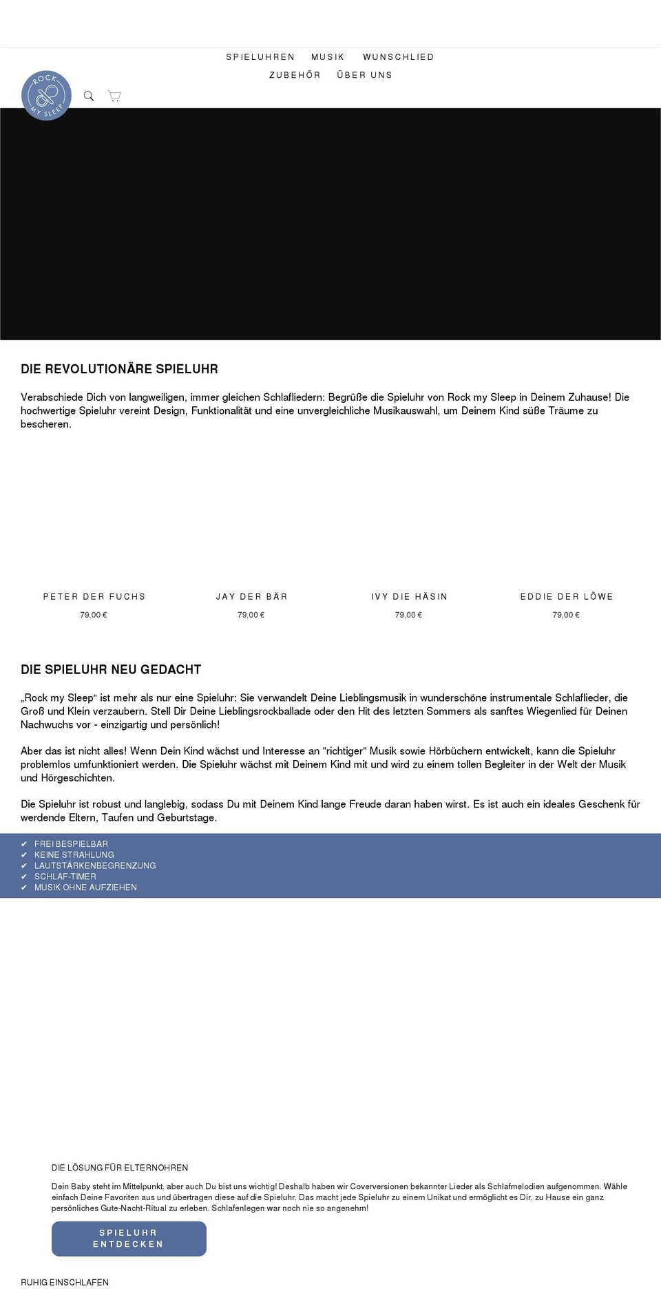 rockmysleep.com shopify website screenshot