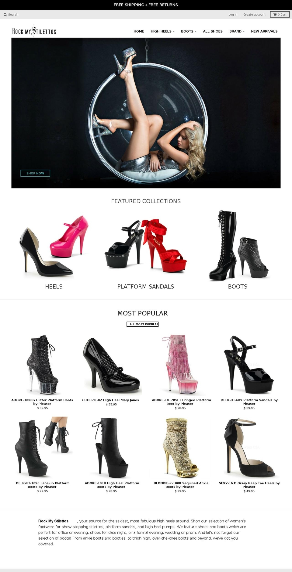 rockmystilettos.com shopify website screenshot