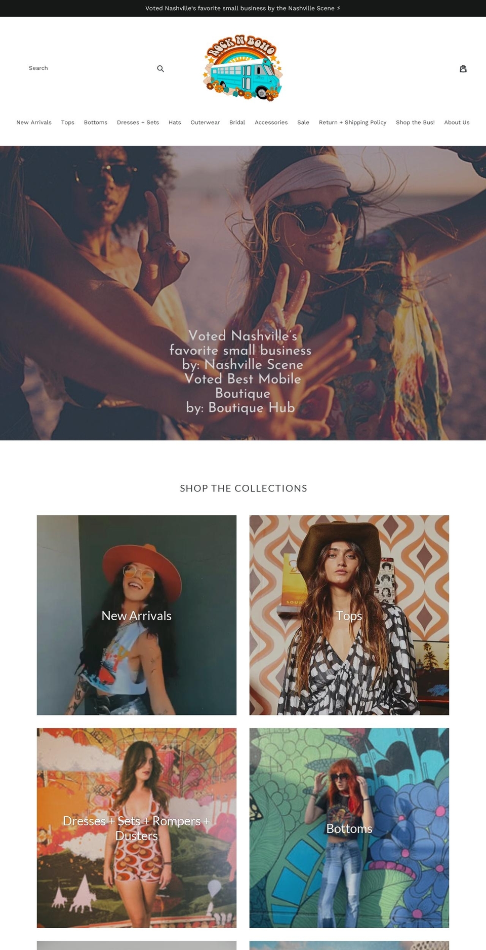 rocknbohoclothing.com shopify website screenshot