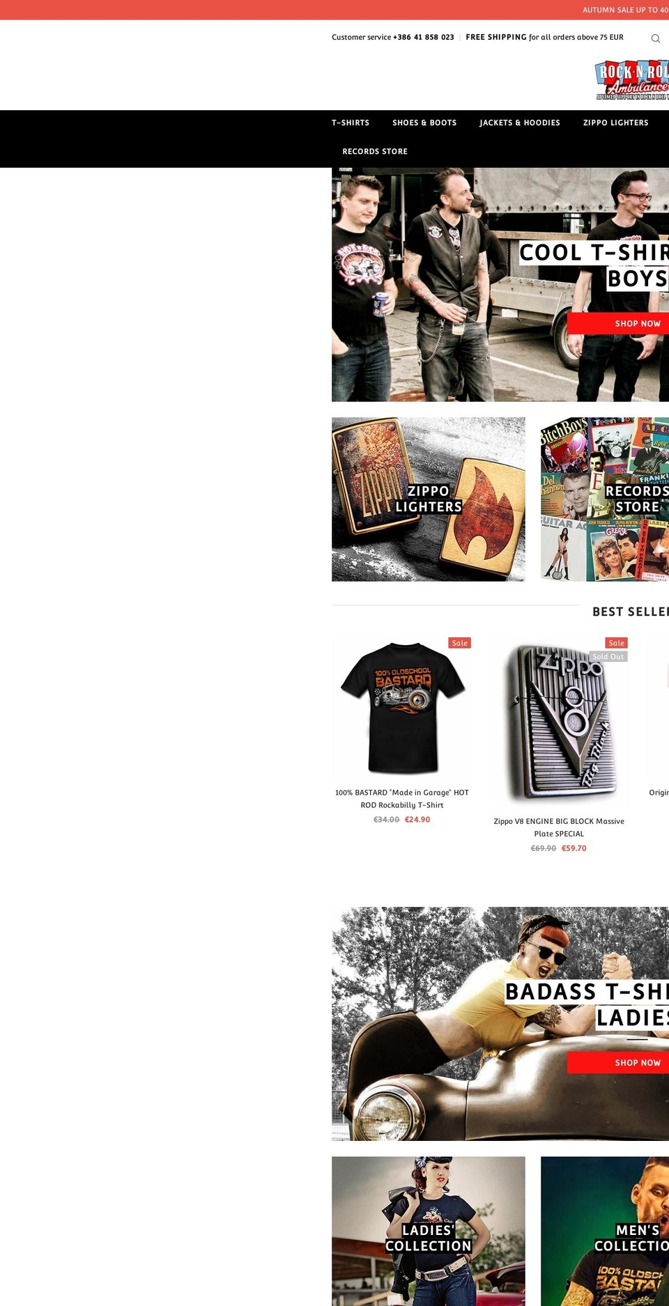 rocknroll-ambulance.com — Shopify storefront screenshot