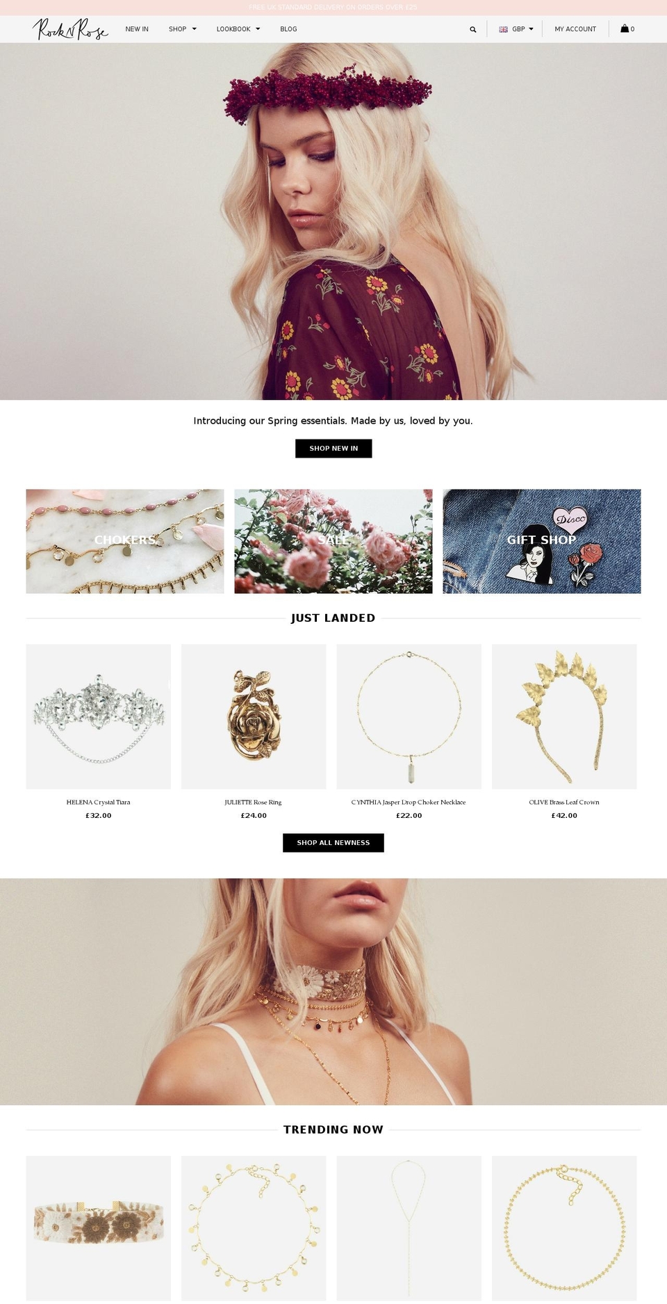 rocknrose.co.uk shopify website screenshot