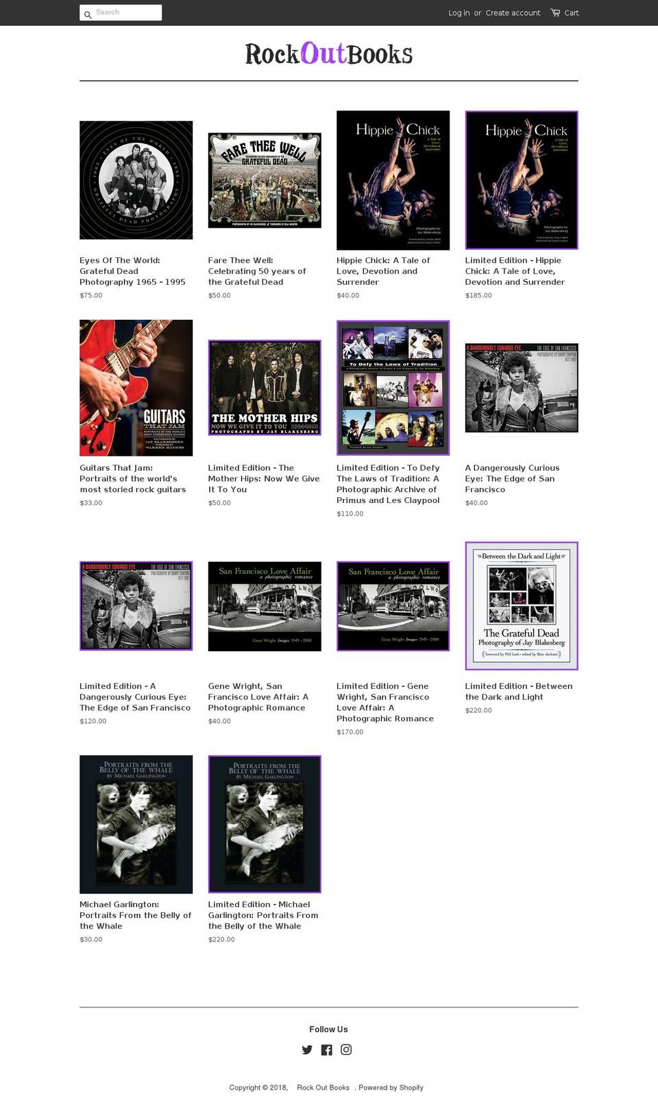 rockoutbooks.com — Shopify storefront screenshot