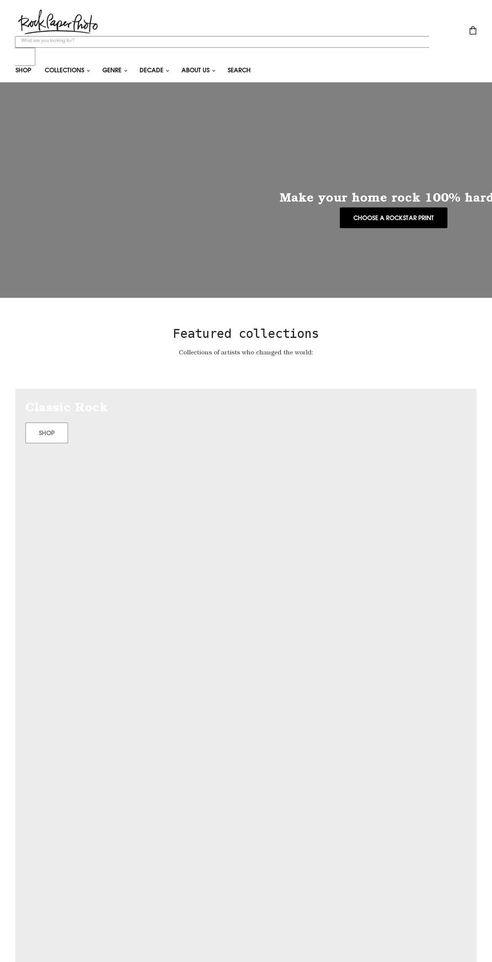 rockpaperphoto.com shopify website screenshot