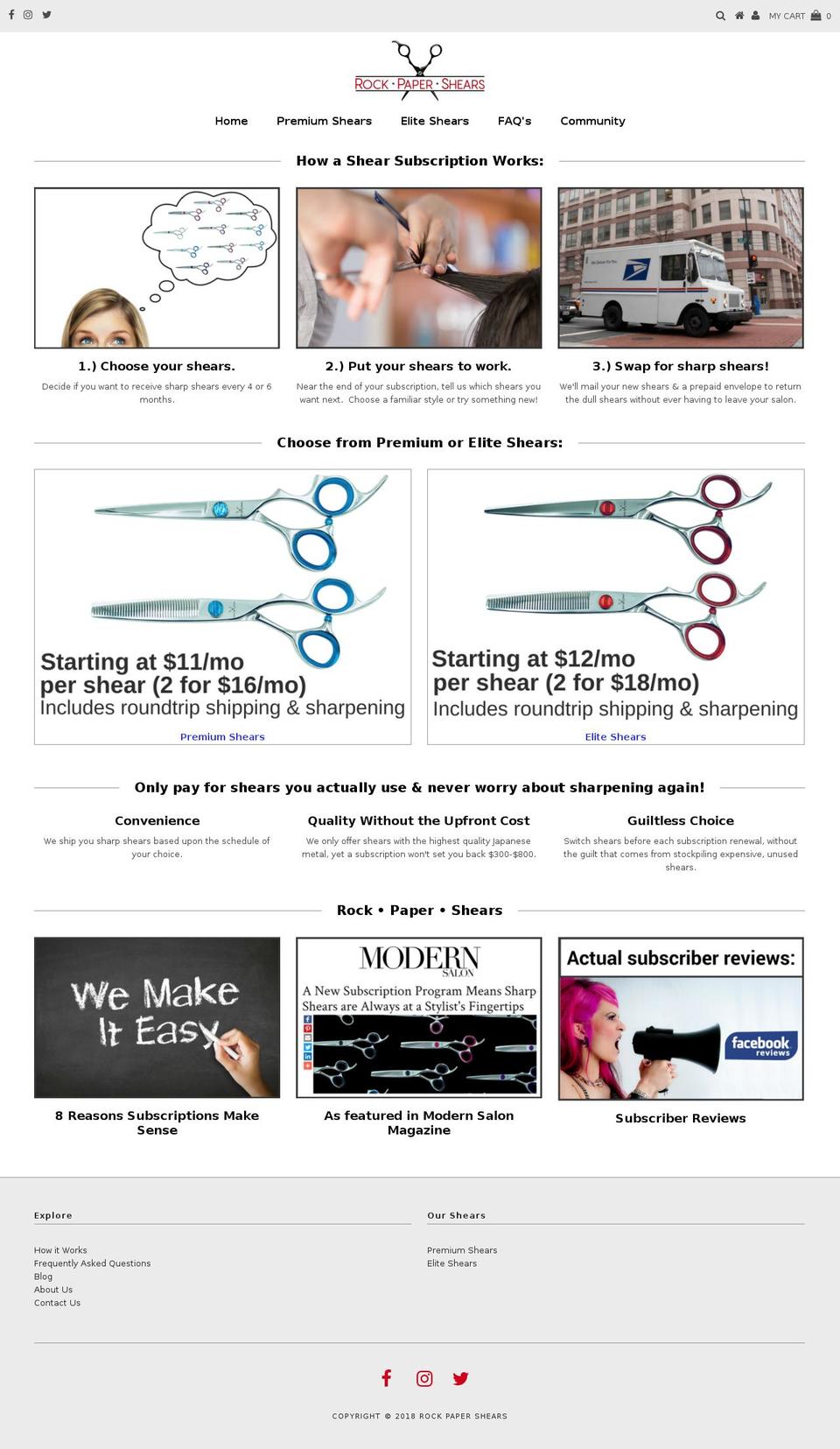 rockpapershears.com — Shopify storefront screenshot