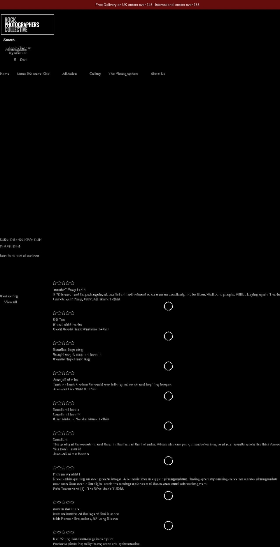 rockphotographerscollective.co.uk shopify website screenshot