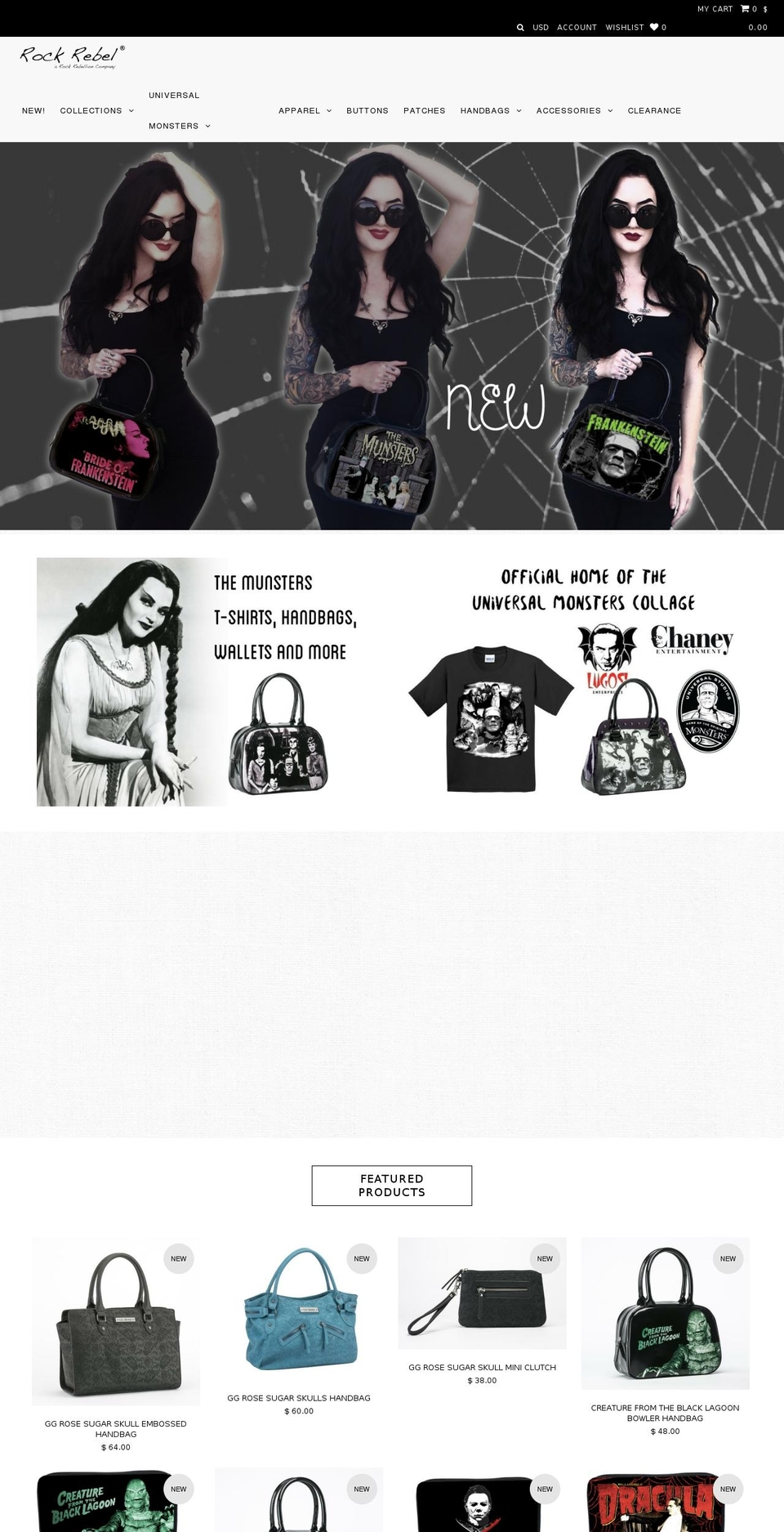 rockrebelshop.com shopify website screenshot