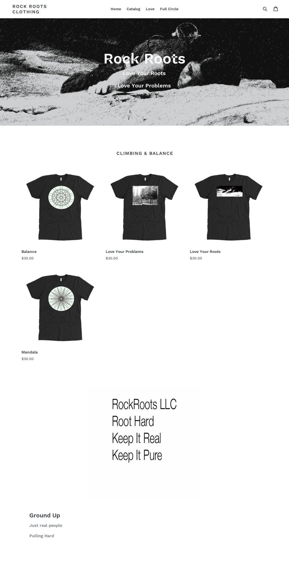 rockrootsclothing.com shopify website screenshot