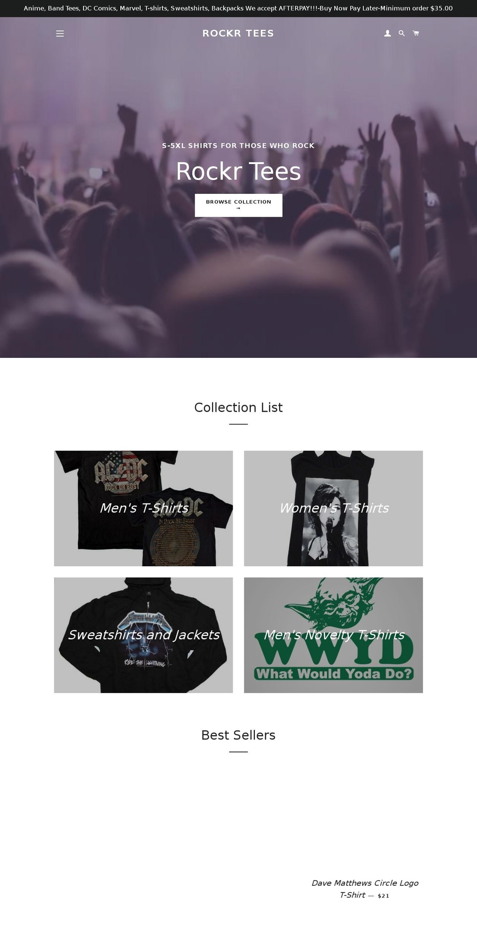 rockrtees.com — Shopify storefront screenshot