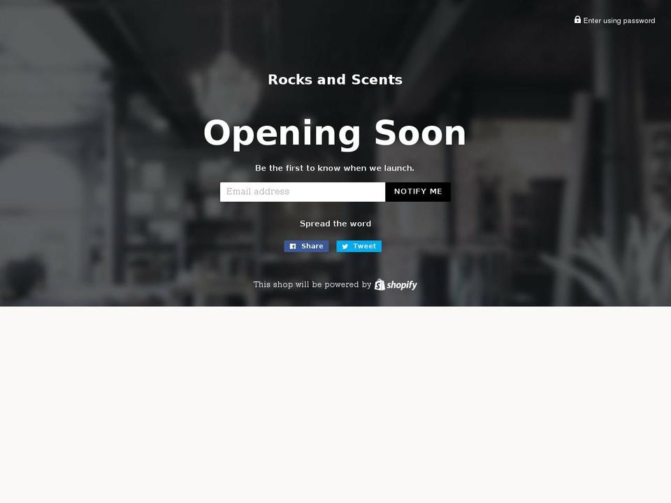 rocksandscents.com shopify website screenshot