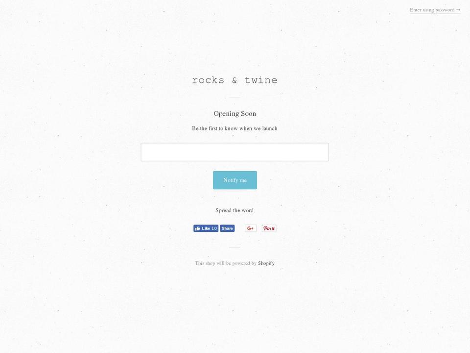 rocksandtwine.com — Shopify storefront screenshot