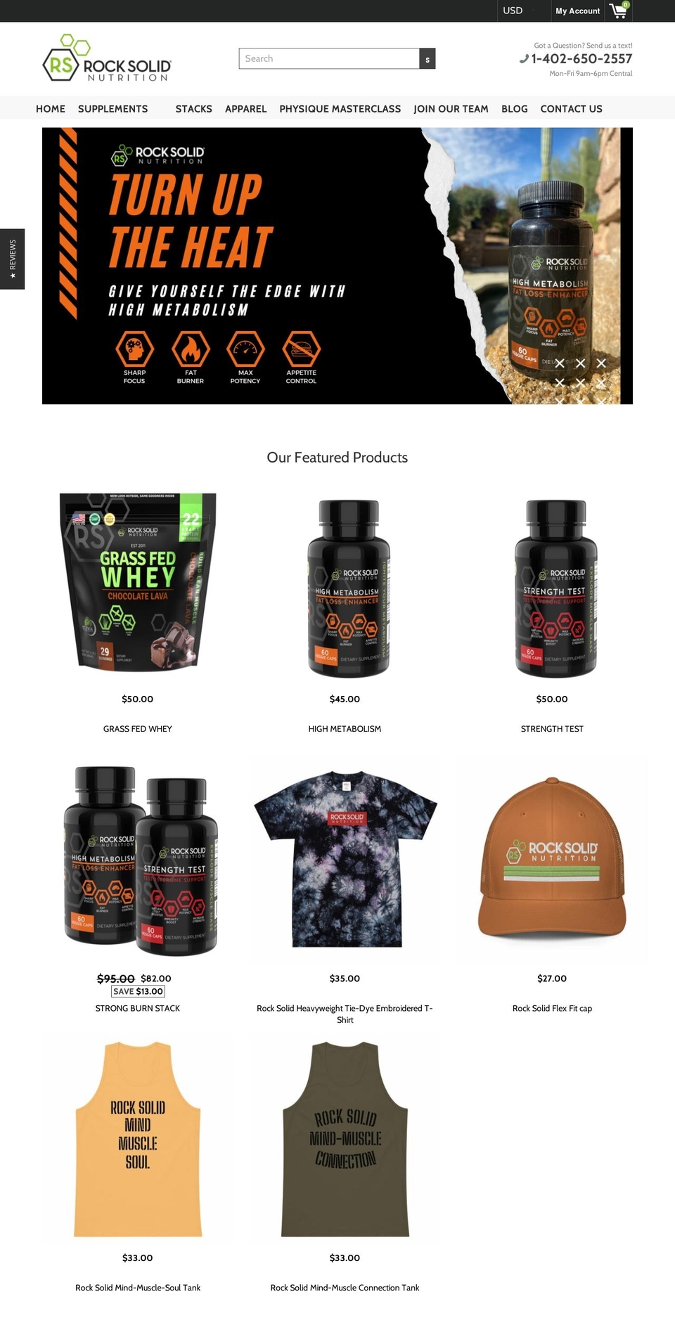 rocksolidnutrition.com shopify website screenshot