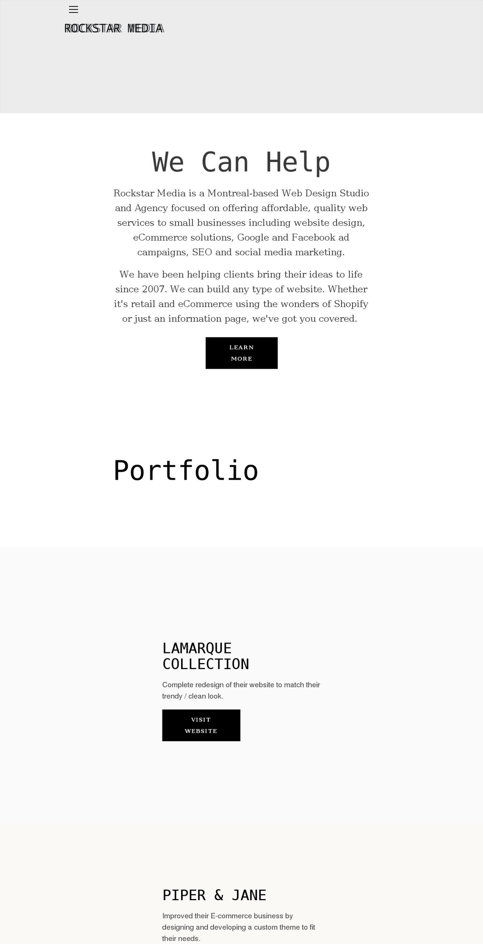 rockstar-media.com shopify website screenshot