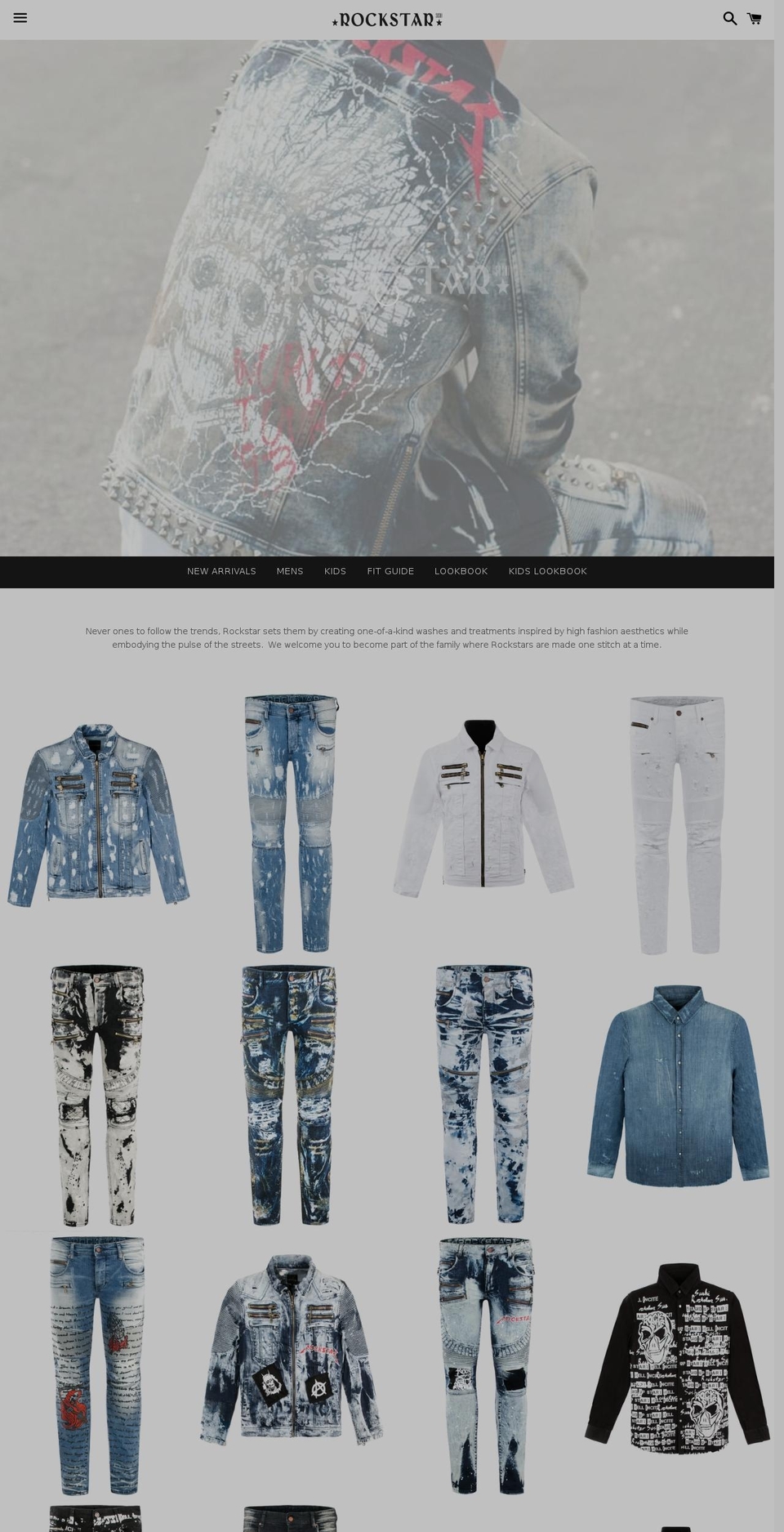 rockstardenim.com shopify website screenshot