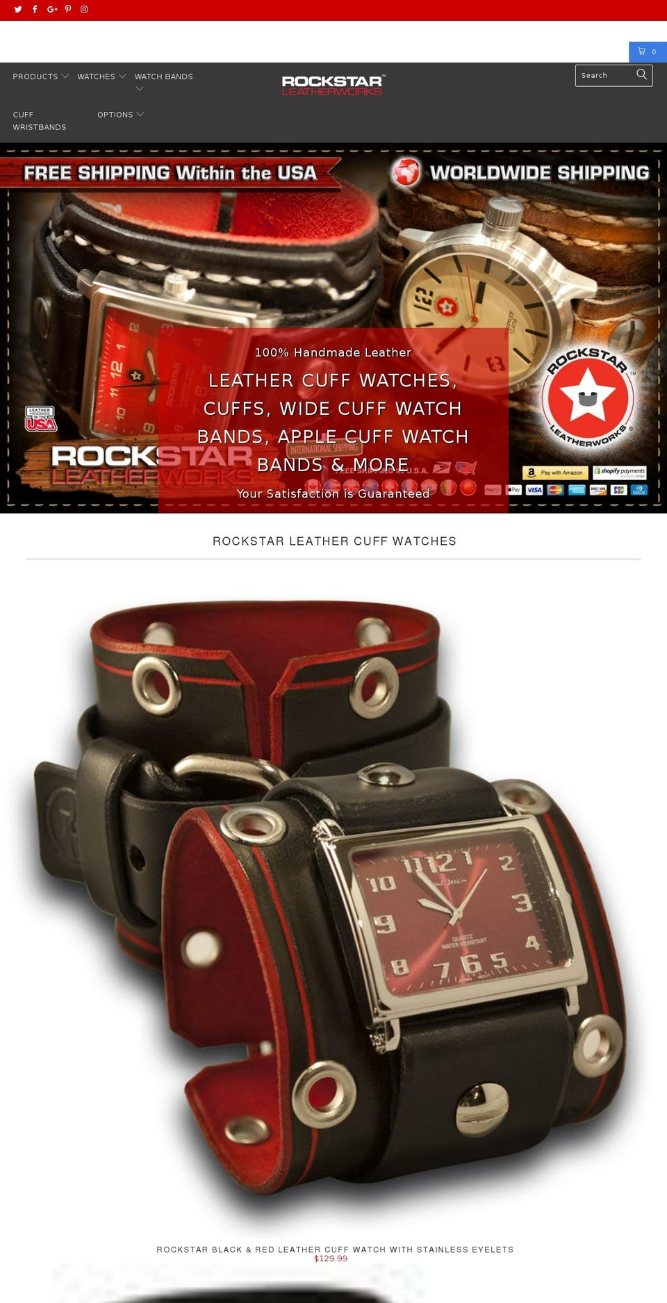 rockstarleatherworks.com shopify website screenshot