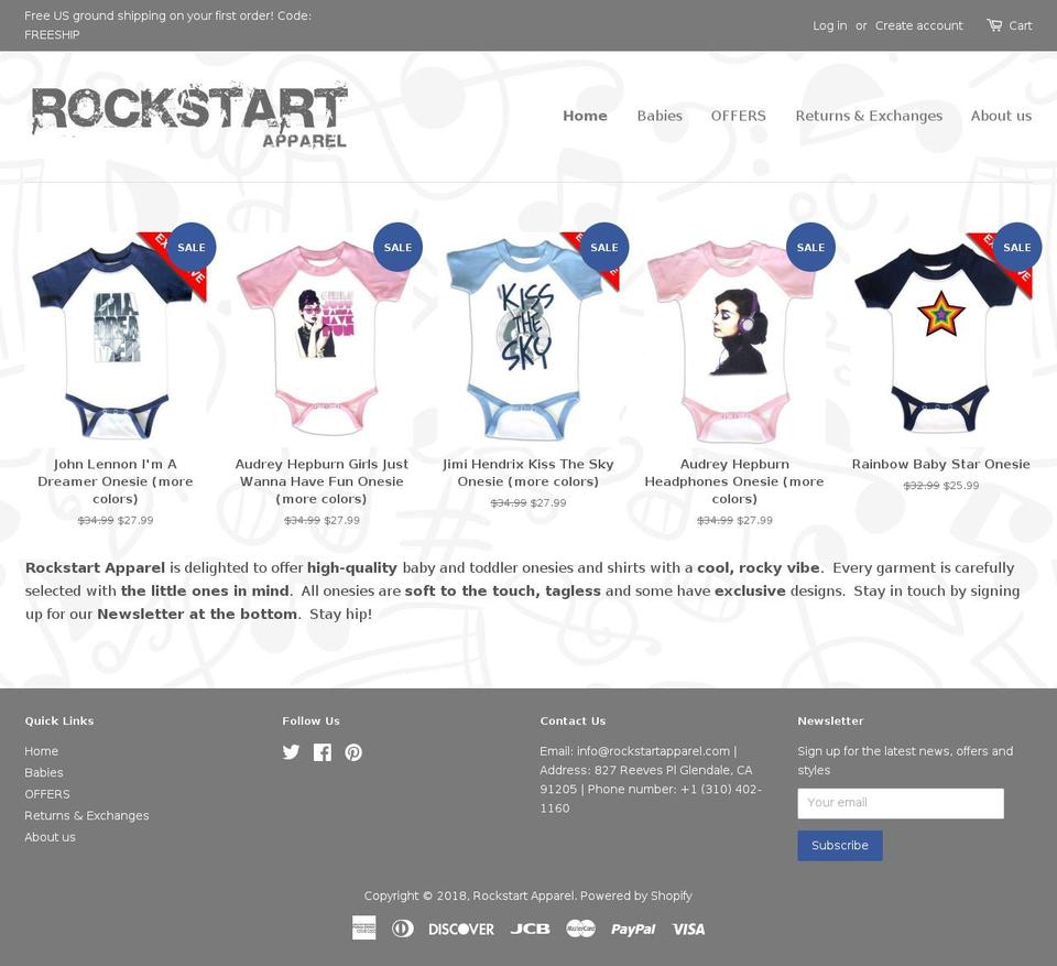 rockstartapparel.com — Shopify storefront screenshot