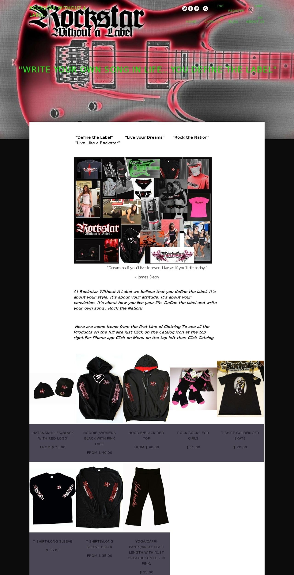 rockstarwithoutalabel.com — Shopify storefront screenshot
